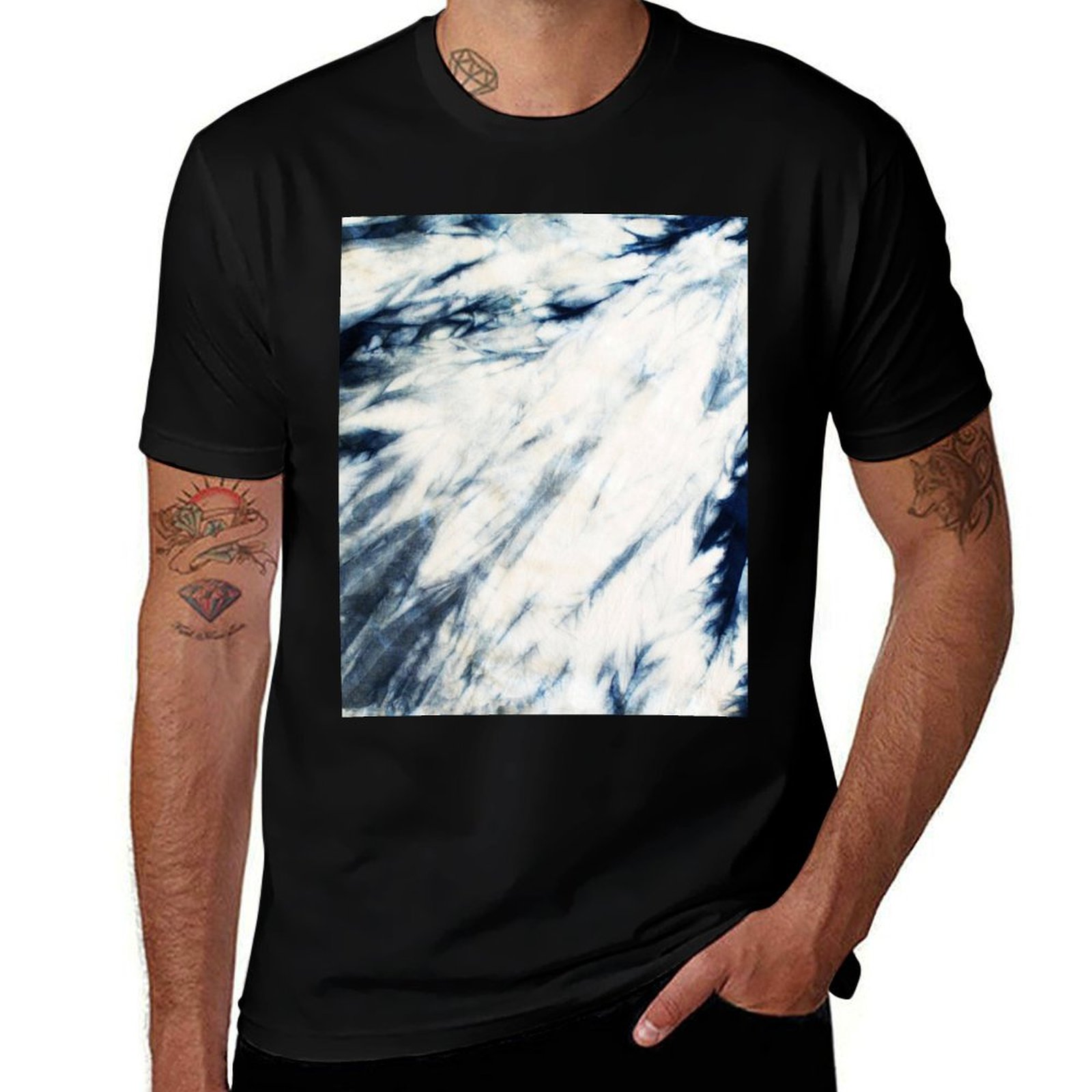 Shibori Tie Dye - Camiseta Shibori Indigo con efecto mármol