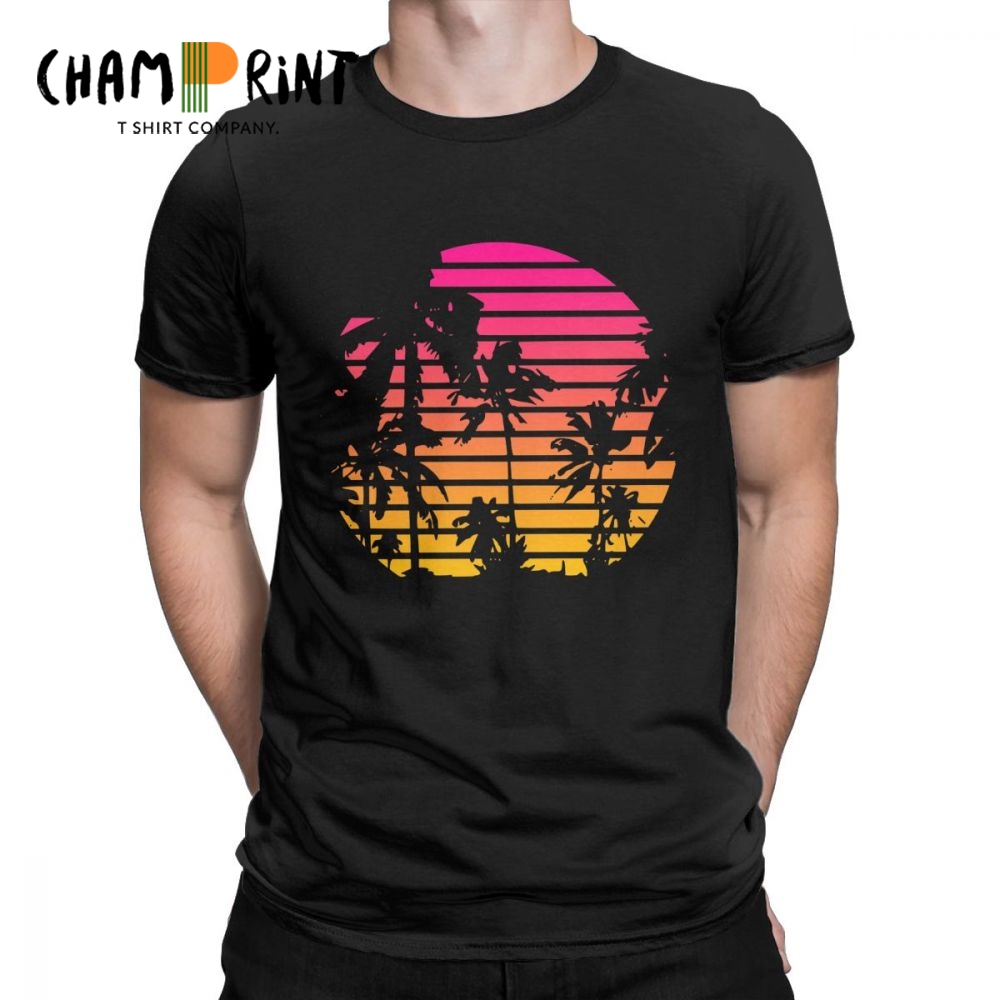 Japan Lifestyle And Culture - Camiseta Vintage Sunset Palm Tree para