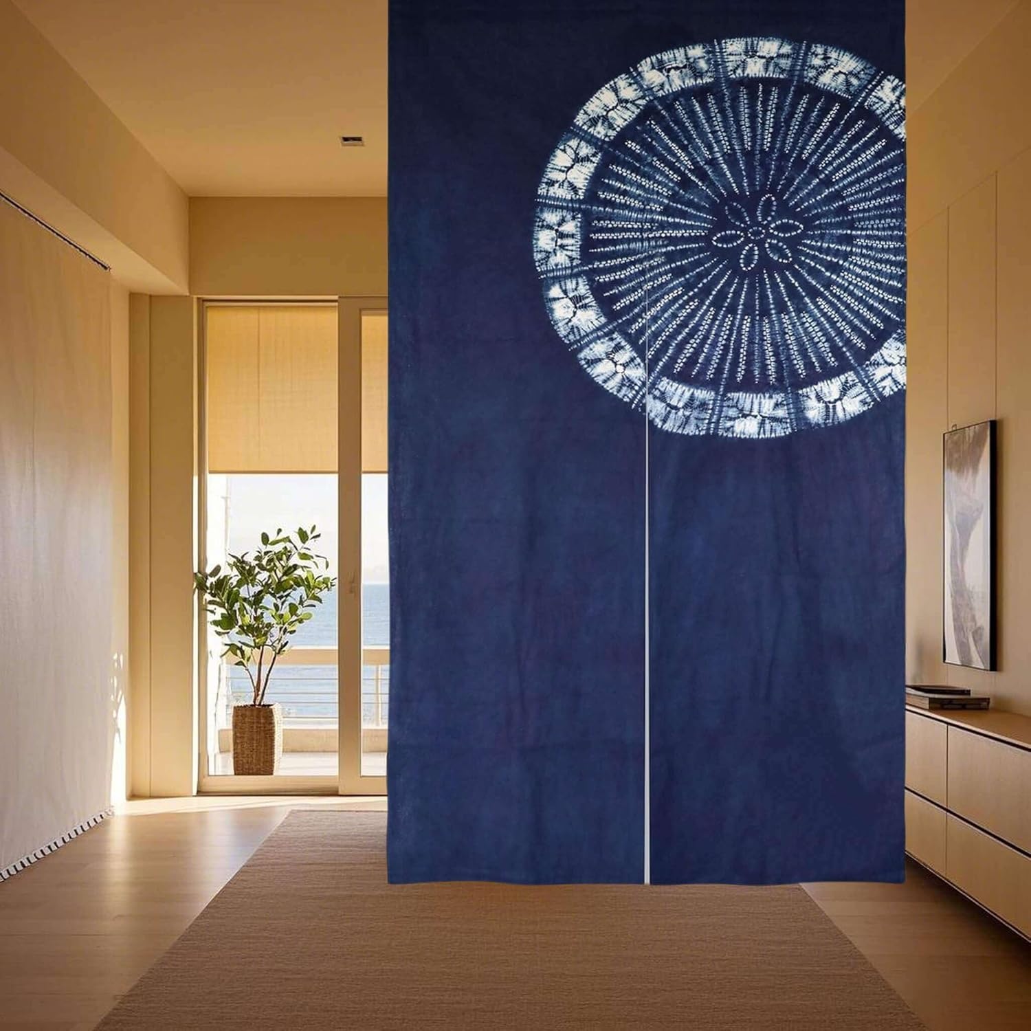 Cortina japonesa teñida a mano - Shibori Tie Dye reseña y precio