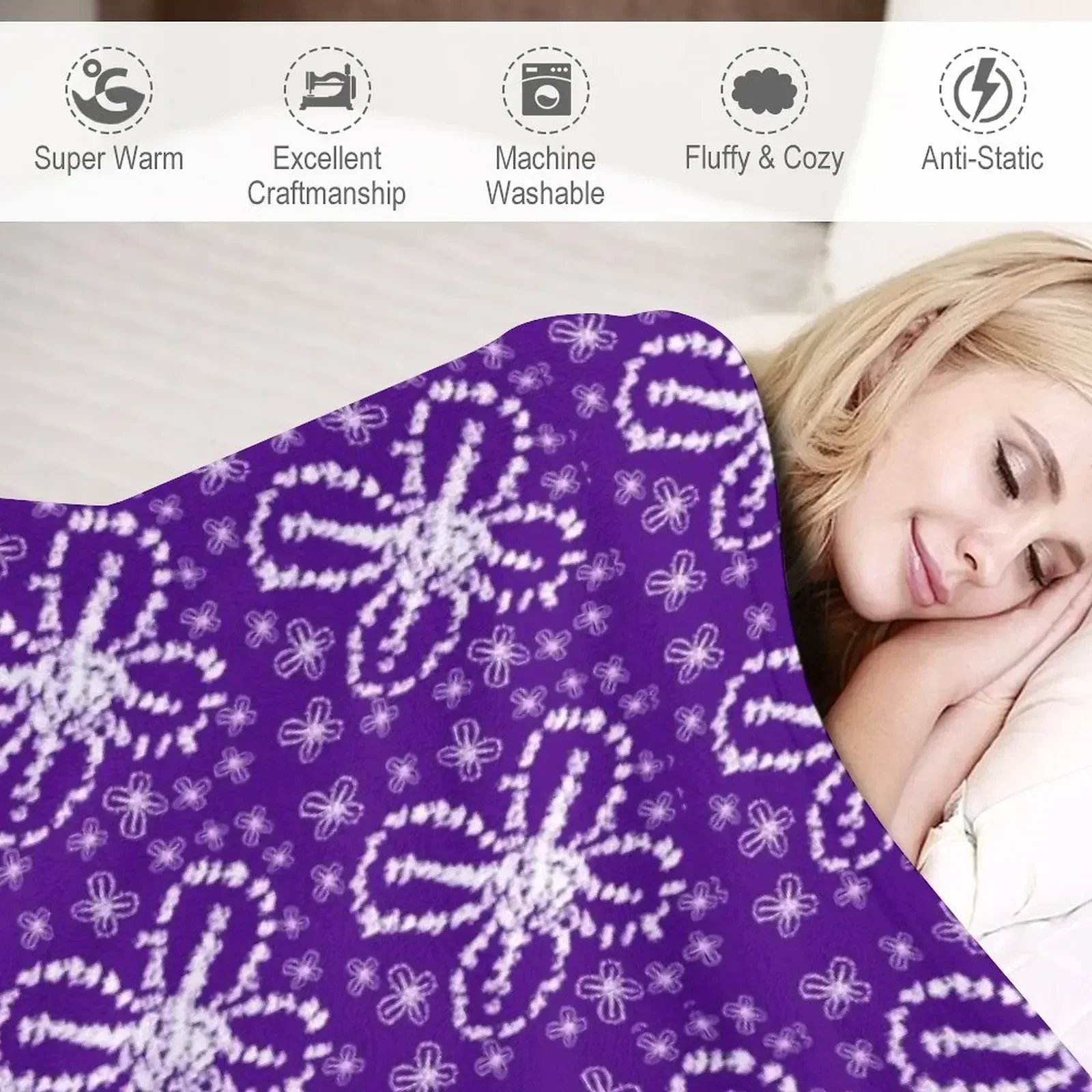Manta Moderna con Estampado Fl - Shibori Tie Dye reseña y precio